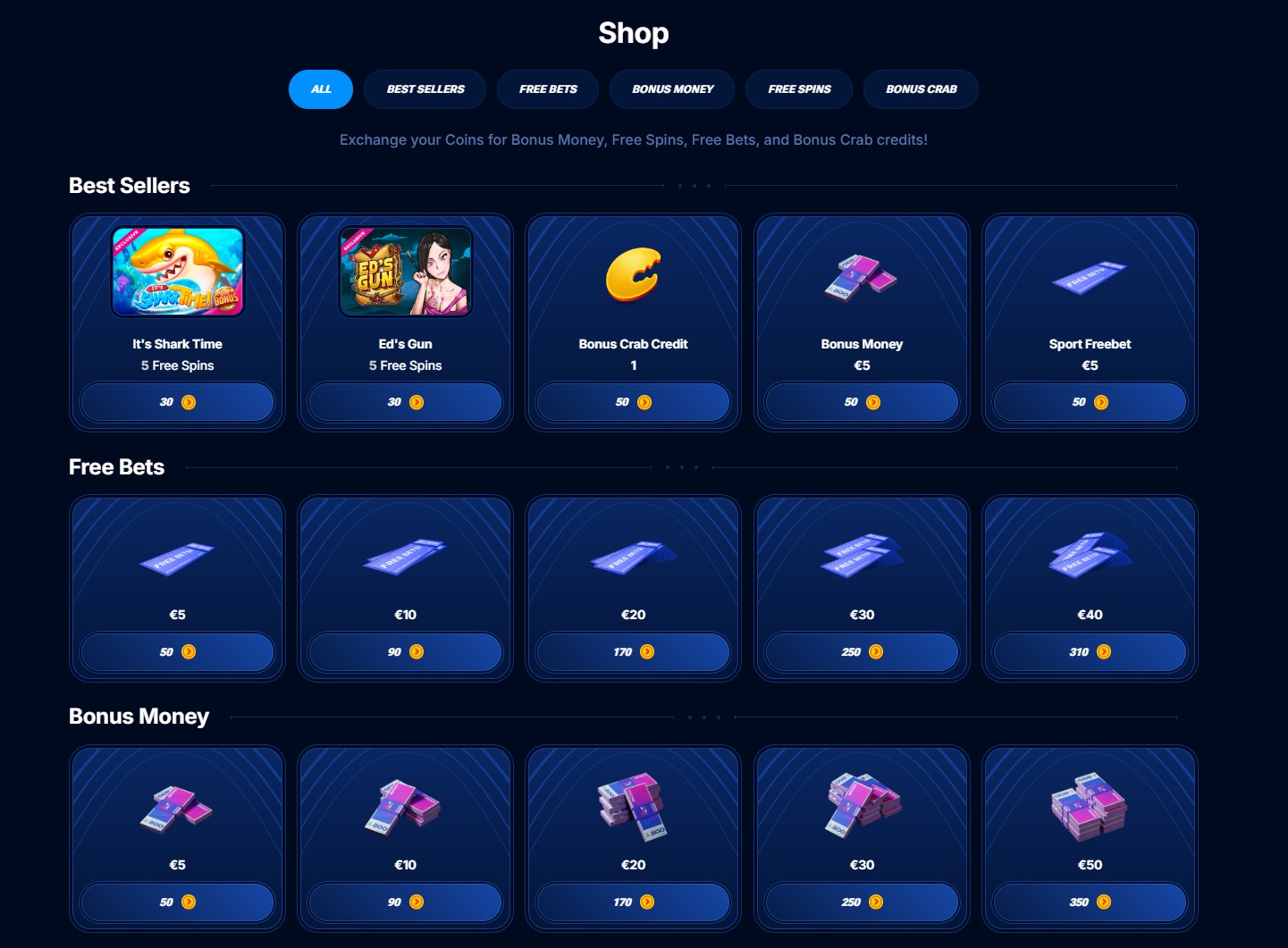 Boomerang Casino VIP program tiers and loyalty rewards screen